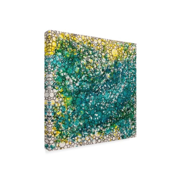 Hilary Winfield 'Dimension Bubbles Blue' Canvas Art,18x18